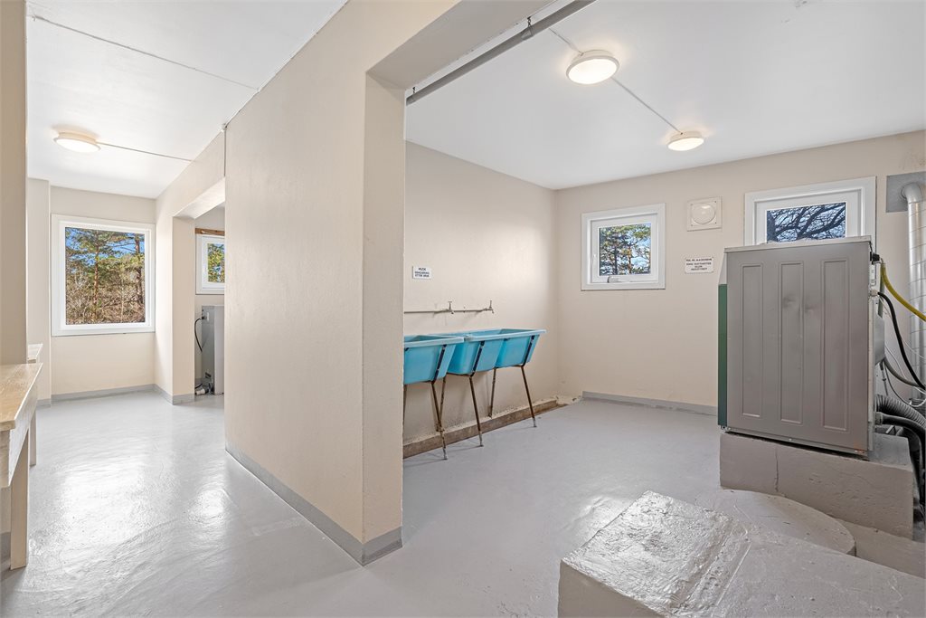 Felles vaskekjeller med god plass